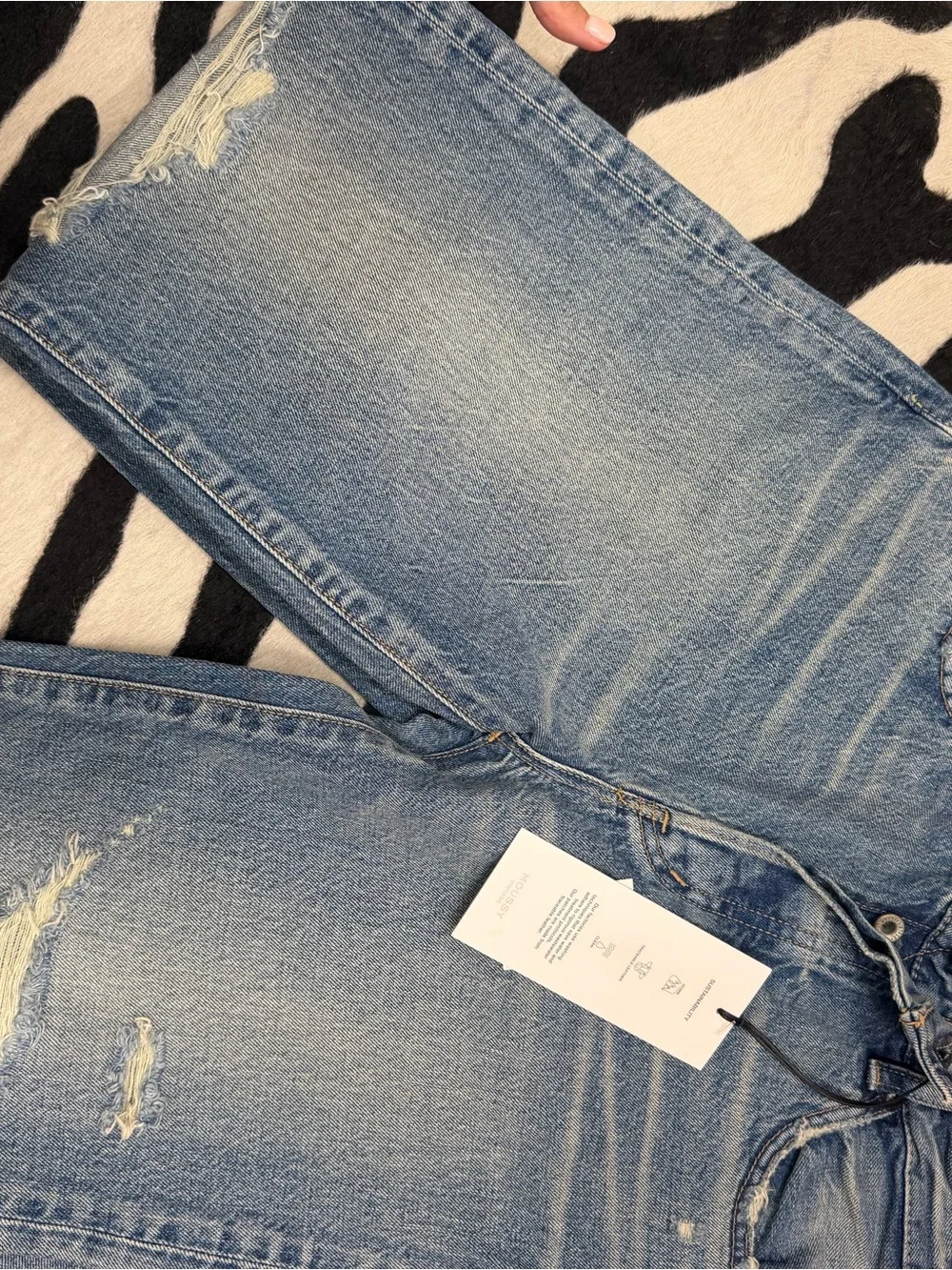 Moussy Edgemere Straight Jeans Light Blue Wash - Picture 7 of 7